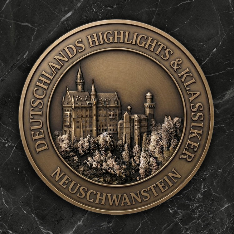 3D-Reliefmedaille  3D-Reliefmedaille „Schloss Neuschwanstein“