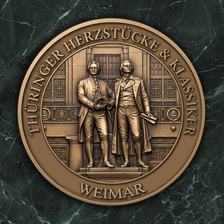 3D-Reliefmedaille „Goethe & Schiller“