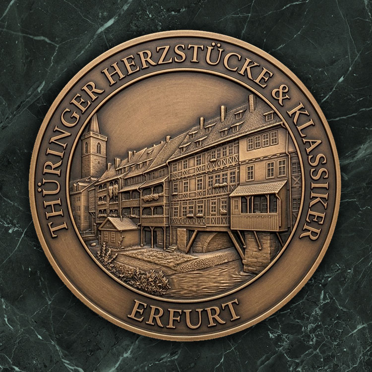 3D-Reliefmedaille „Erfurter Krämerbrücke“