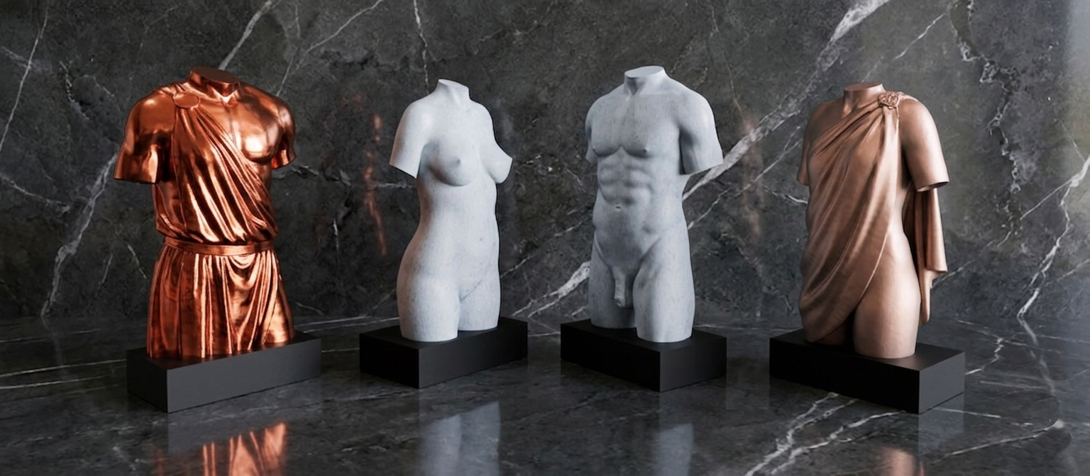 Exklusive 3D Torsos in Gneis-Stein-Optik - 3D-Manufaktur Erfurt